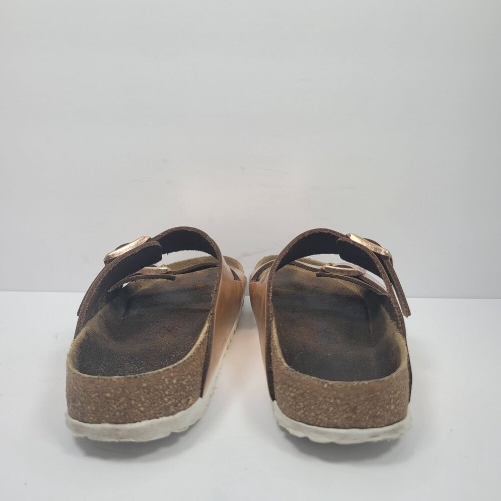 Birkenstock Arizona Women's Rose Gold Metallic Leather Sandals US 9 EU 40 - Picture 4 of 8
